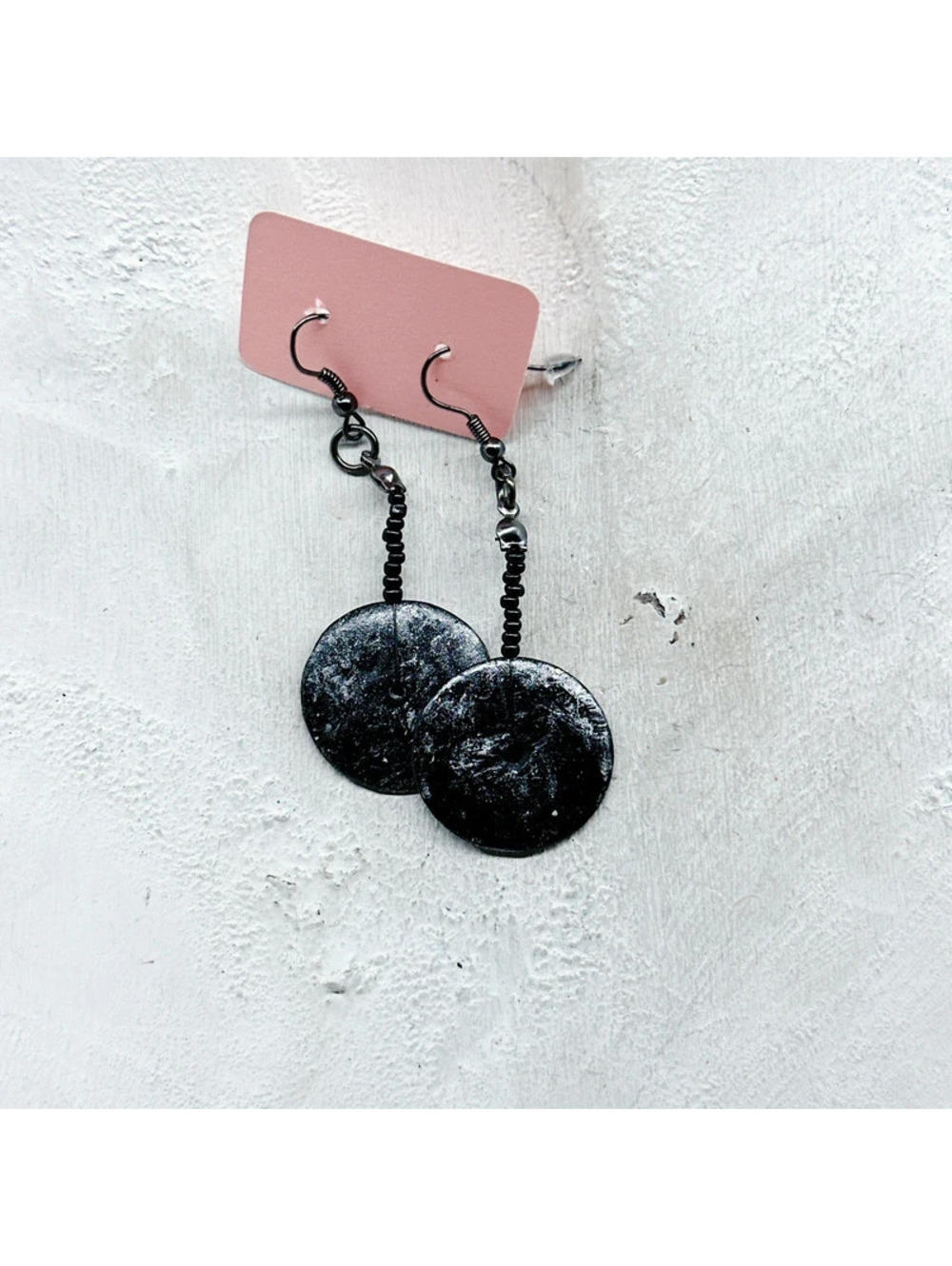 535mc. Plastic Goth Earrings Black